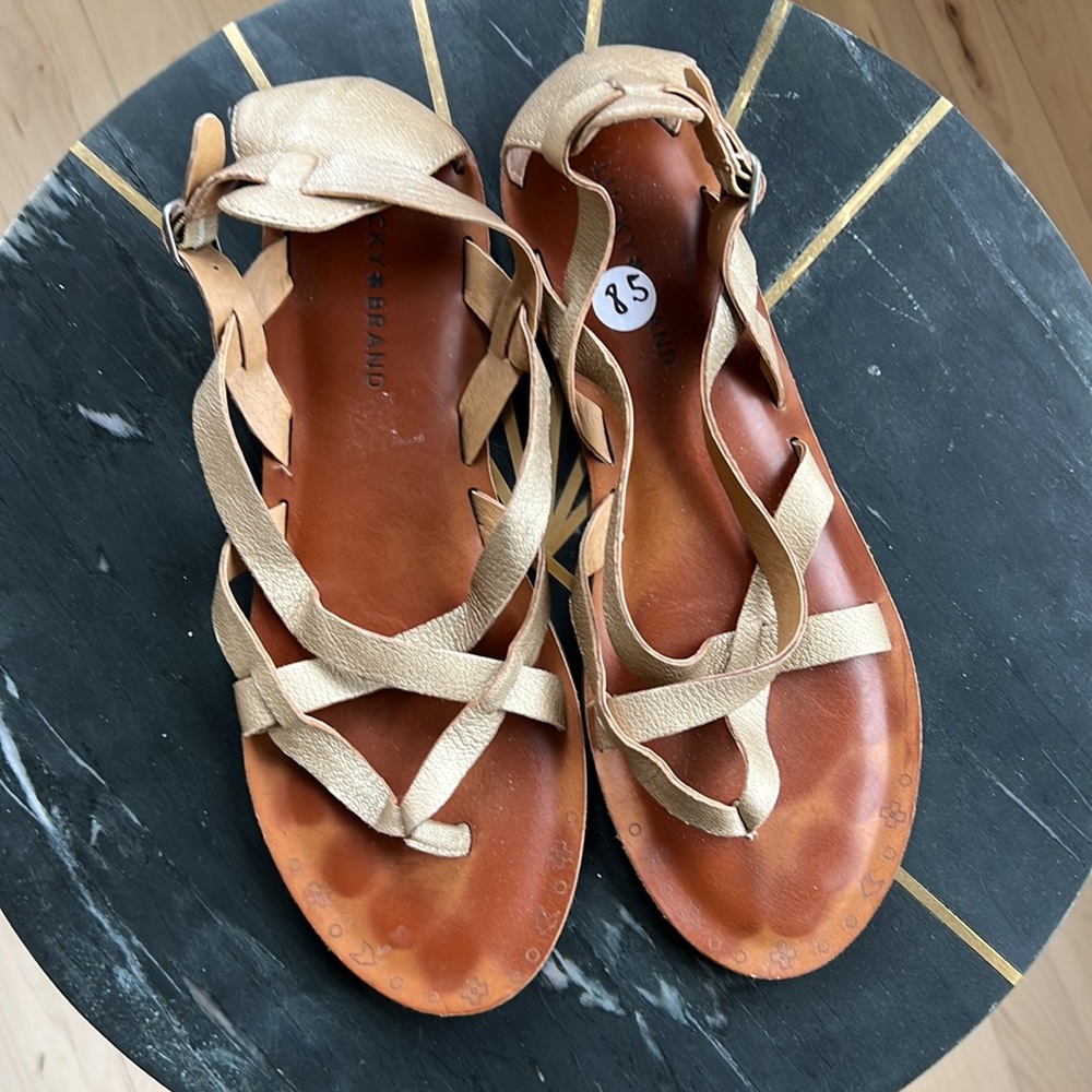 Almost New - Lucky Brand Gold Sandals